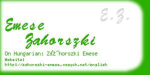 emese zahorszki business card